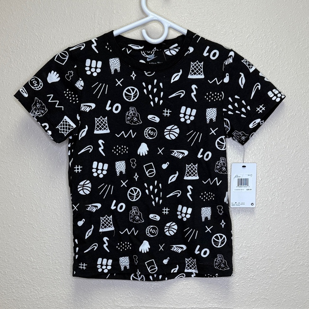 Nike Kids Black and White Graphic Tee
